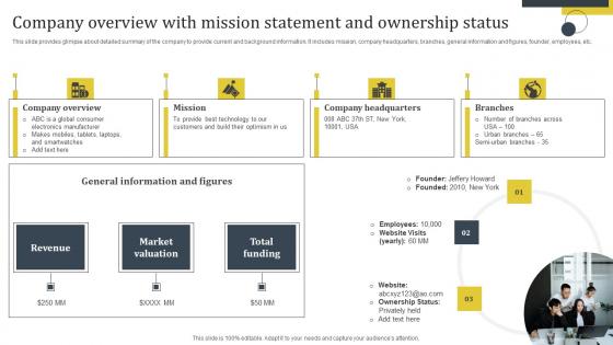 Enhance Customer Retention Company Overview With Mission Statement Portrait Pdf