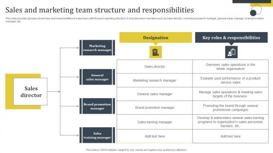 Enhance Customer Retention Sales And Marketing Team Structure And Responsibilities Designs Pdf