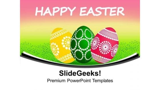 Enjoy Easter Celebration With Colored Eggs PowerPoint Templates Ppt Backgrounds For Slides 0613