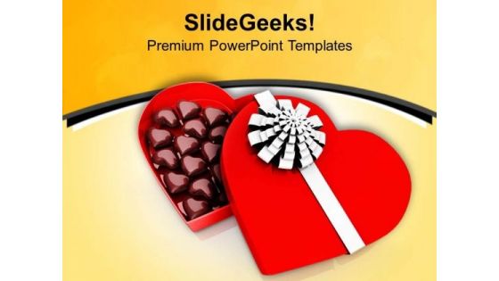 Enjoy Tasty Heart Shaped Chocolate PowerPoint Templates Ppt Backgrounds For Slides 0713