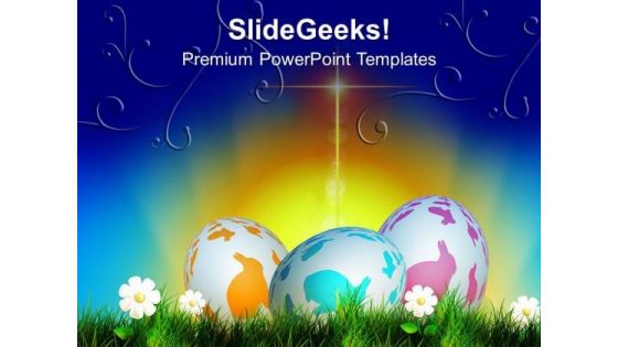 Enjoy The Easter With Bunny Eggs PowerPoint Templates Ppt Backgrounds For Slides 0613