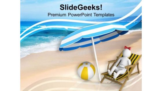 Enjoy The Holiday At Beach PowerPoint Templates Ppt Backgrounds For Slides 0813