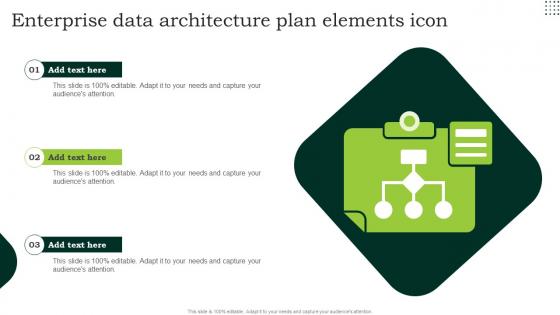 Enterprise Data Architecture Plan Elements Icon Pictures Pdf