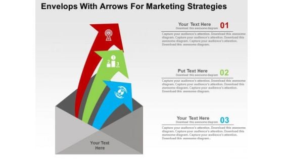 Envelops With Arrows For Marketing Strategies PowerPoint Templates