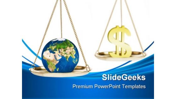 Environment Versus Profit Globe PowerPoint Backgrounds And Templates 1210