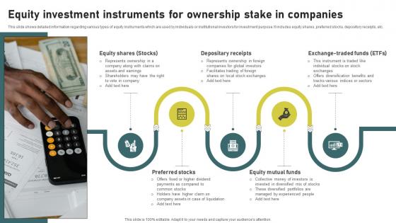 Equity Investment Instruments For Investment Banking Simplified Functions Fin SS V