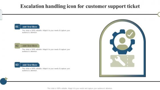 Escalation Handling Icon For Customer Support Ticket Microsoft Pdf