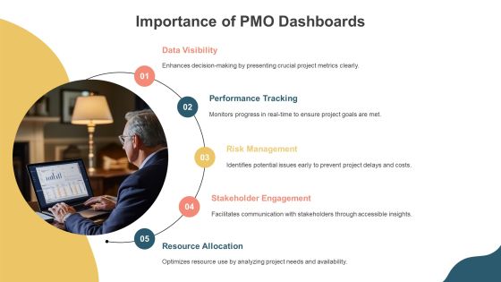 Essential Pmo Dashboard Features Explained PPT Structure AT Slide03