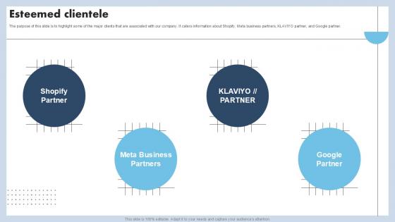 Esteemed Clientele Capital Raising Pitch Deck For Advertising Services PPT Slide Esteemed Clientele Capital Raising Pitch Deck For Advertising Services PPT Slide