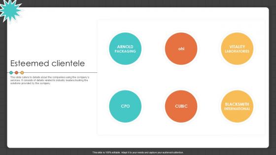 Esteemed Clientele Manufacturing Control Software Company Investor PPT PowerPoint Esteemed Clientele Manufacturing Control Software Company Investor PPT PowerPoint