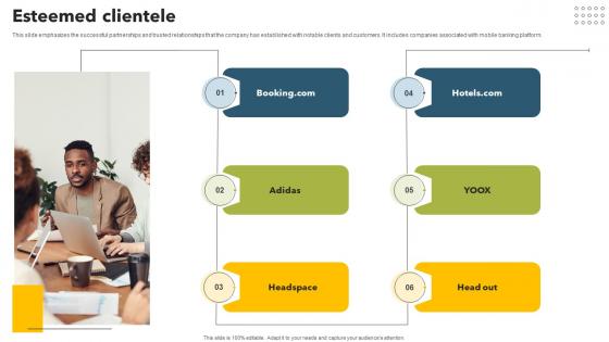 Esteemed Clientele Mobile Banking App Investor Funding Elevator Pitch Deck