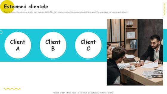 Esteemed Clientele Plant Based Eggs Developing Company Investor PPT PowerPoint Esteemed Clientele Plant Based Eggs Developing Company Investor PPT PowerPoint