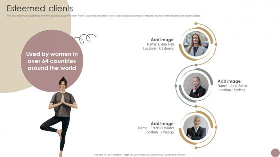 Esteemed Clients Women Wellness Coaching Platform Pitch Deck