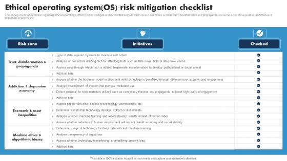 Ethical Operating System OS Risk Mitigation Responsible Tech Guide To Manage Inspiration Pdf