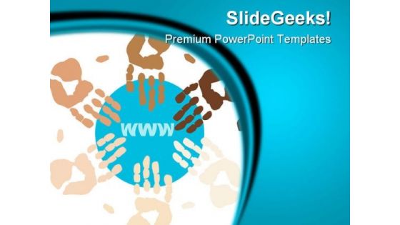 Ethnic Hands Www Computer PowerPoint Templates And PowerPoint Backgrounds 0211