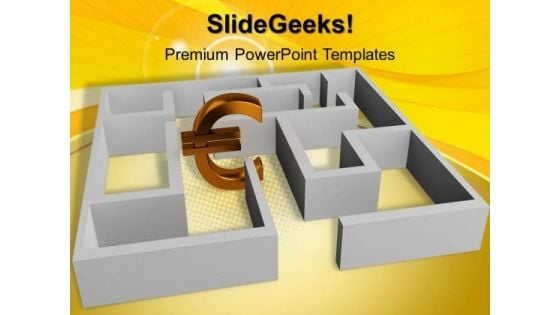 Euro Concept With Labyrinth PowerPoint Templates And PowerPoint Themes 1012 Euro Concept With Labyrinth PowerPoint Templates And PowerPoint Themes 1012