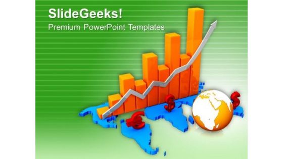 Euro Growth Using Bar Graph PowerPoint Templates Ppt Backgrounds For Slides 0313