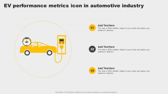 EV Performance Metrics Icon In Automotive Industry Infographics Pdf