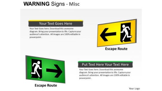 Evacuation Warning Signs PowerPoint Slides And Ppt Diagram Templates