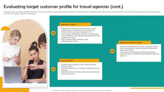 Evaluating Target Customer Group Tour Operator Business Plan Go To Market Strategy Icons Pdf