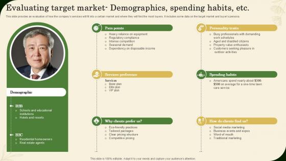 Evaluating Target Market Demographics Spending Habits Etc Landscaping Business Plan Ppt Powerpoint BP SS V Evaluating Target Market Demographics Spending Habits Etc Landscaping Business Plan Ppt Powerpoint BP SS V