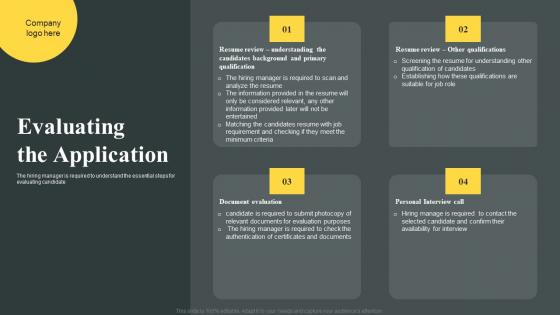 Evaluating The Application Organizations Guide To Talent Mockup Pdf