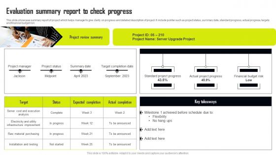 Evaluation Summary Report To Check Progress Download Pdf Evaluation Summary Report To Check Progress Download Pdf
