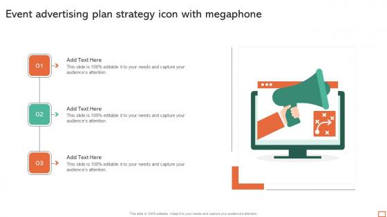 Event Advertising Plan Strategy Icon With Megaphone Themes Pdf