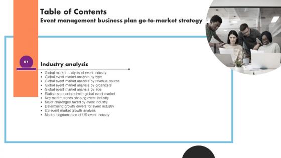 Event Management Business Plan Go To Market Strategy Table Of Contents Sample Pdf