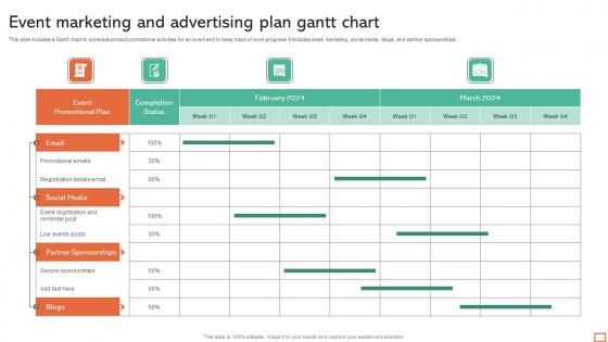 Event Marketing And Advertising Plan Gantt Chart Professional Pdf