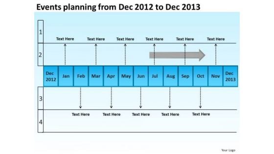 Events Planning From Dec 2012 To Dec 2013 PowerPoint Templates Ppt Slides Graphics