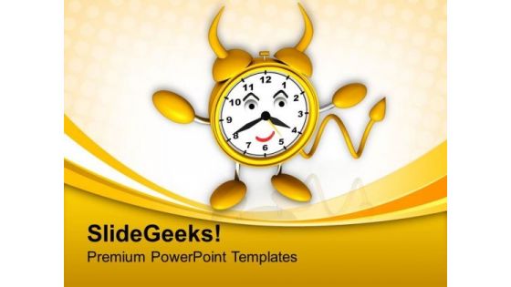 Evil Alarm Clock Business Concept PowerPoint Templates Ppt Backgrounds For Slides 0413