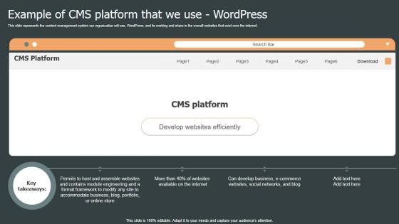 Example Of CMS Platform That We Role Web Designing User Engagement Graphics PDF