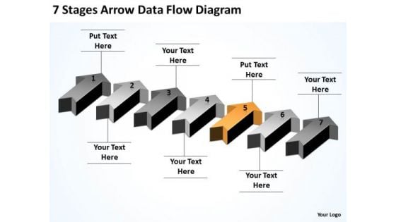 Example Of Parallel Processing 7 Stages Arrow Data Flow Diagram PowerPoint Slides