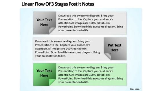 Examples Of Business Processes Linear Flow 3 Stages Post It Notes Ppt PowerPoint Templates Examples Of Business Processes Linear Flow 3 Stages Post It Notes Ppt PowerPoint Templates