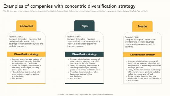 Examples Of Companies With Concentric Diversification Market Expansion Through Pictures Pdf