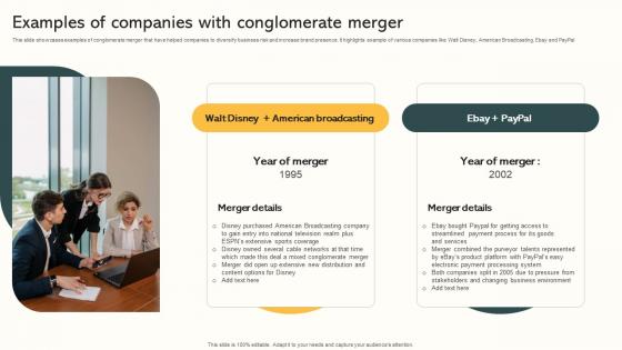 Examples Of Companies With Conglomerate Merger Market Expansion Through Mockup Pdf