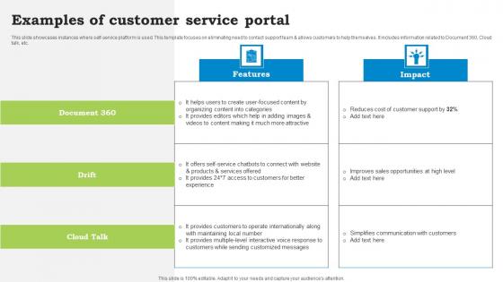 Examples Of Customer Service Portal Professional Pdf