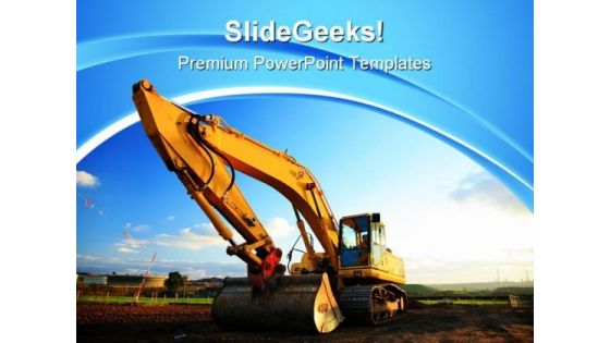 Excavator Construction PowerPoint Templates And PowerPoint Backgrounds 0611