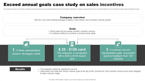Exceed Annual Goals Case Study On Sales Incentives Brochure Pdf