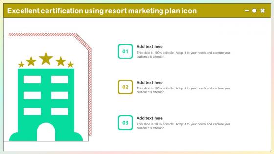 Excellent Certification Using Resort Marketing Plan Icon Ideas Pdf