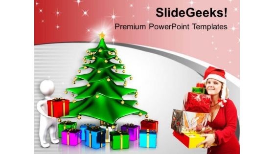 Exchange Gifts This Christmas PowerPoint Templates Ppt Backgrounds For Slides 0513