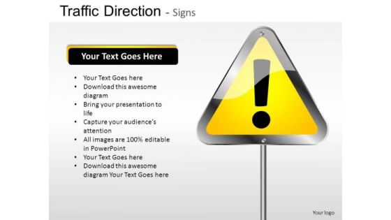 Exclamation Point Traffic Direction PowerPoint Slides And Ppt Diagram Templates