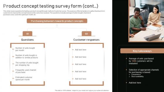 Execution Of Product Lifecycle Product Concept Testing Survey Form Microsoft Pdf