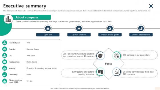 Executive Summary Global Consulting And Technology Services Company Profile CP SS V Executive Summary Global Consulting And Technology Services Company Profile CP SS V