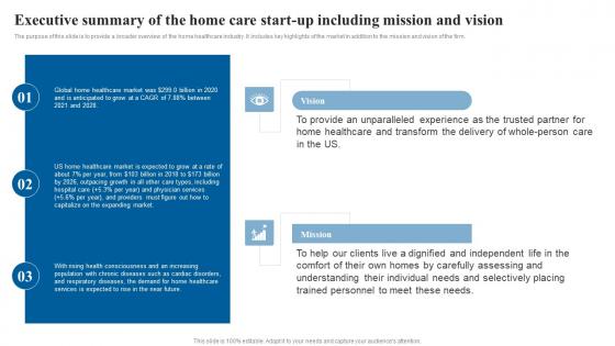 Executive Summary Of The Home Care Start Elderly Care Business Plan Go To Market Strategy Designs Pdf