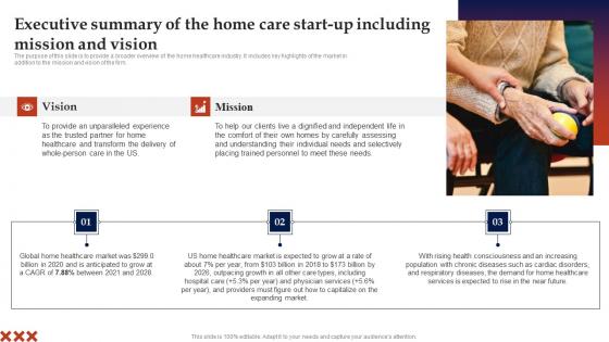 Executive Summary Of The Home Care Start Up In Home Care Business Plan Professional Pdf