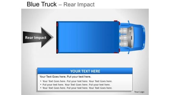 Exhibition Blue Truck Top View PowerPoint Slides And Ppt Diagram Templates