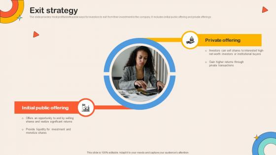 Exit Strategy Childcare Service Comparison Platform Investor Funding Elevator Pitch Deck