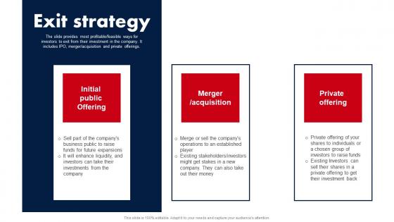 Exit Strategy E Media Platform Investor Fund Raising Ideas PDF